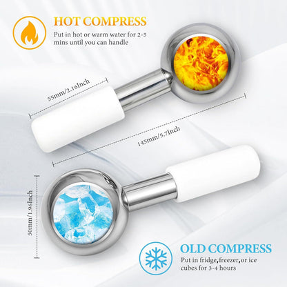 Stainless Steel Ice Ball Massage Roller for Face and Eye Therapy