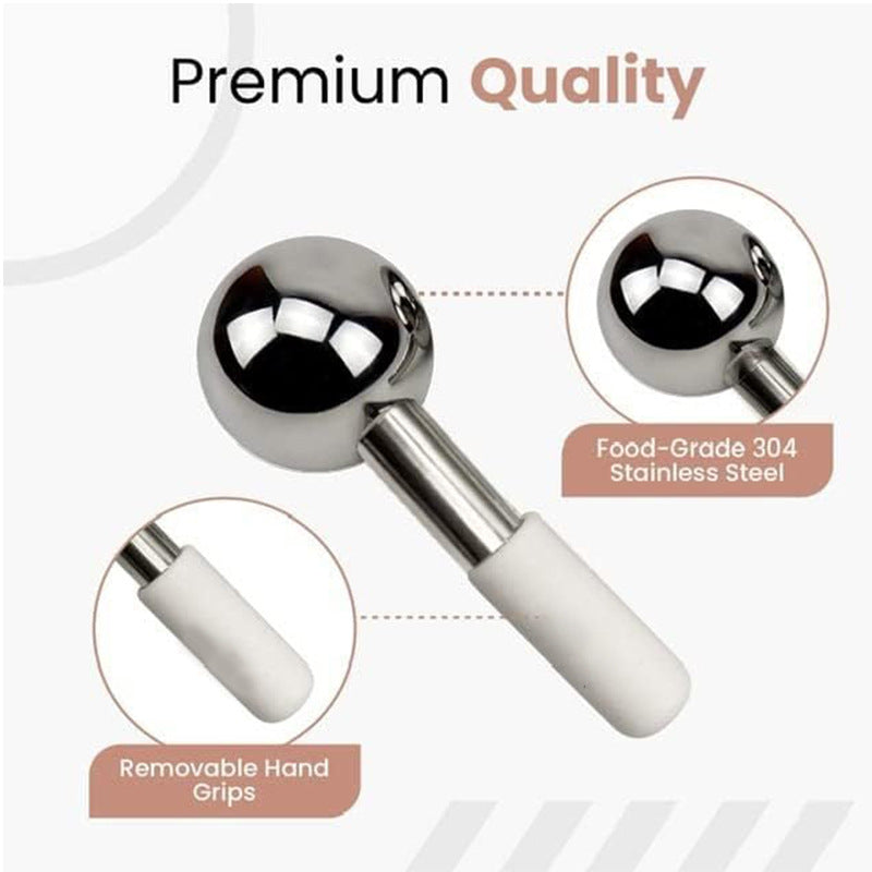 Stainless Steel Ice Ball Massage Roller for Face and Eye Therapy